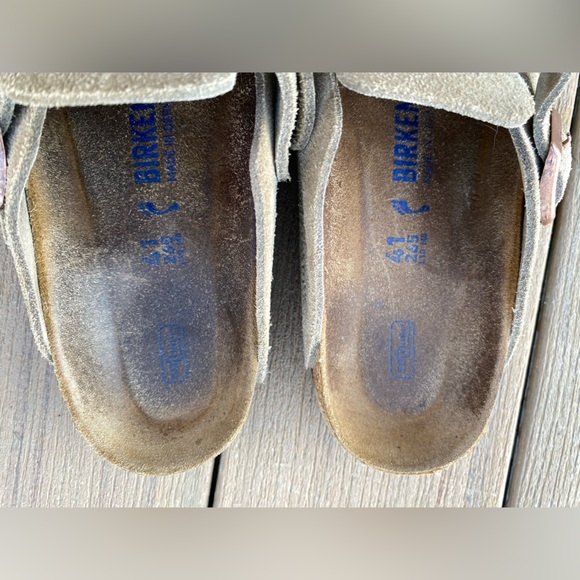 Birkenstock Boston Taupe Suede Clogs Size 41 Narrow - Picture 7 of 10